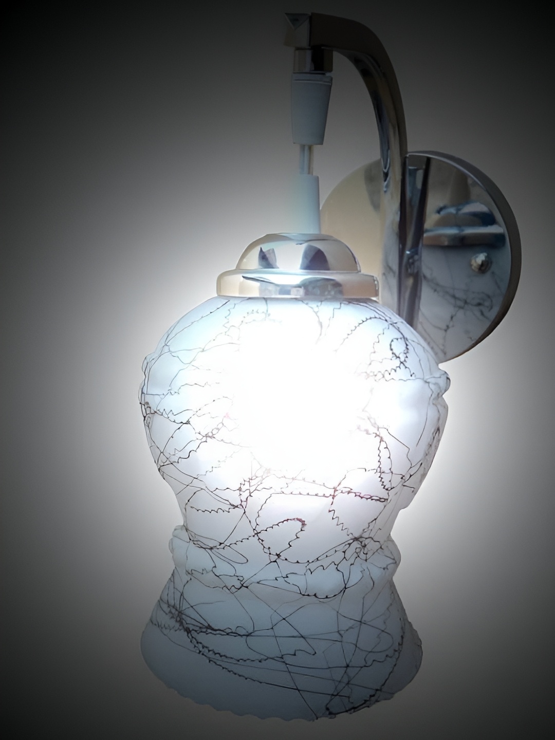 

1ST TIME White & Black Textured Glass Traditional Wall Lamp