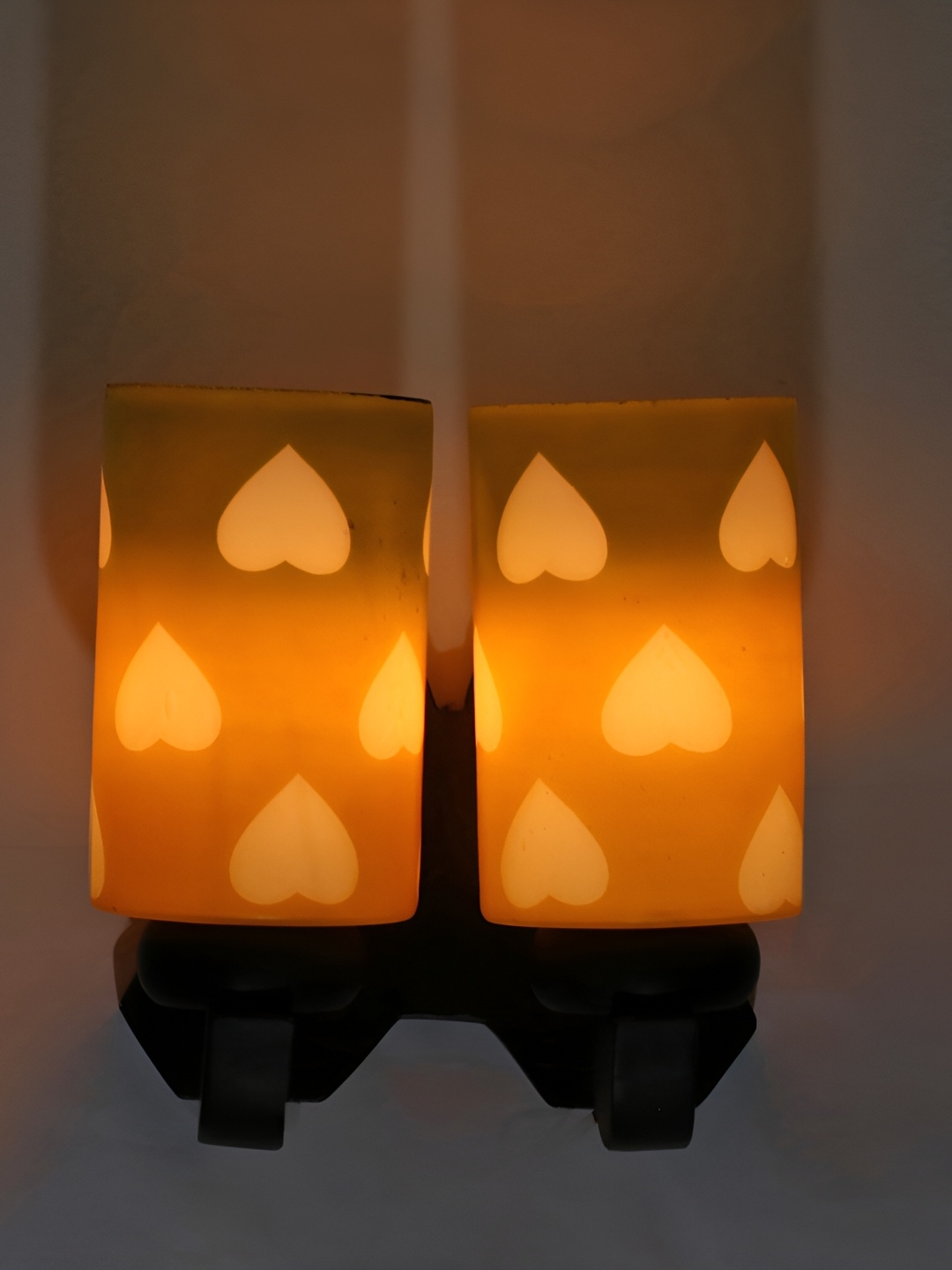 

1ST TIME Green & White 2 Pcs Printed Glass Cylindrical Shaped Wall Lamps