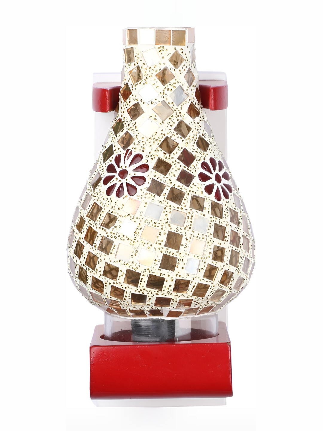 

1ST TIME White & Red Textured Glass Abstract Shaped Contemporary Wall Lamp