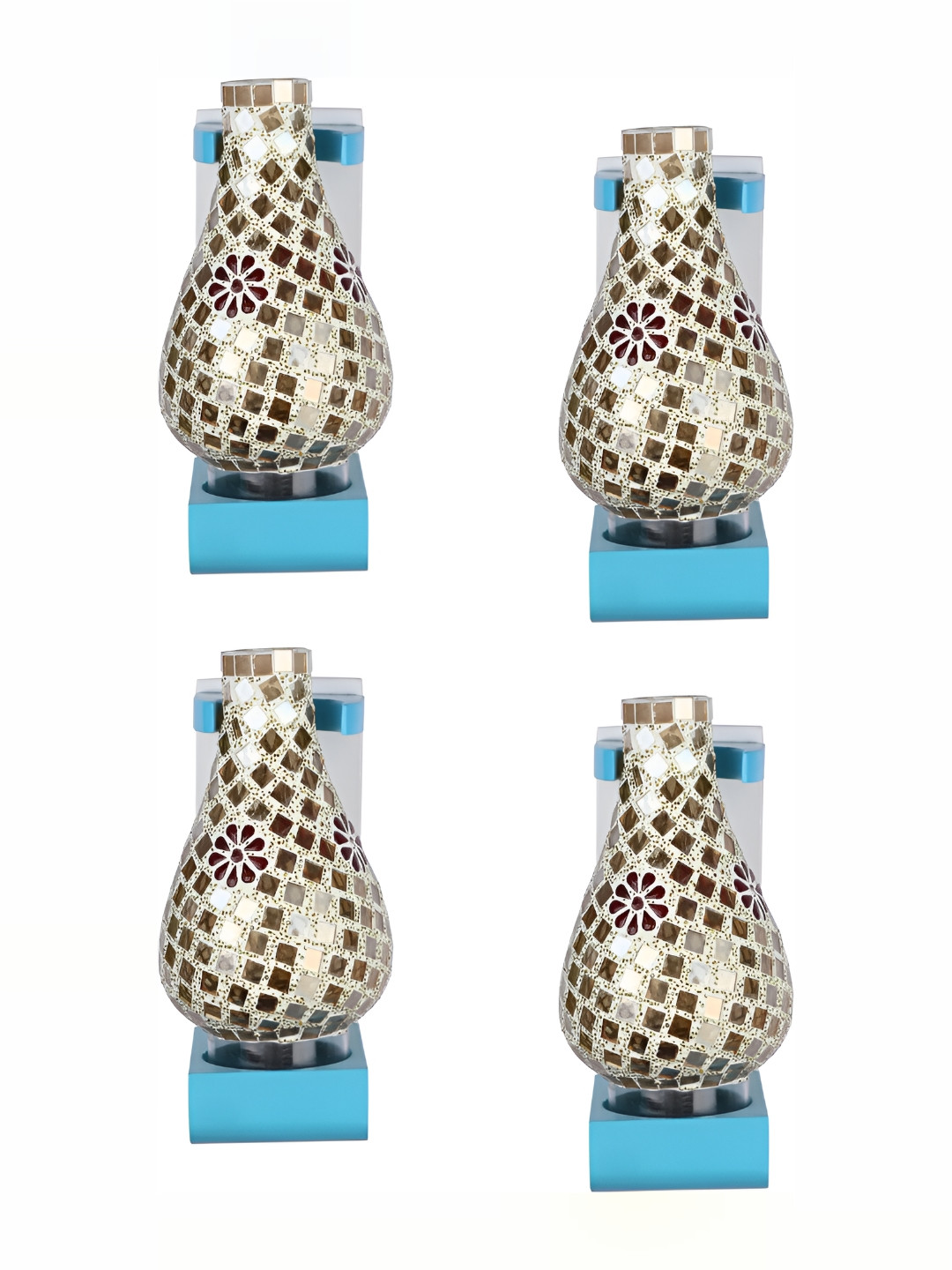 

1ST TIME White & Brown 4 Pieces Glass Traditional Cylinder Shaped Wall Lamp
