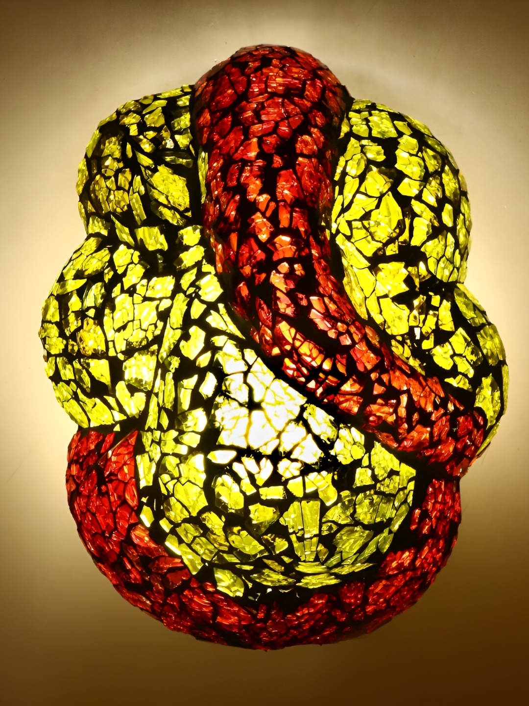 

1ST TIME Yellow & Red Textured Abstract Shaped Glass Wall Lamp