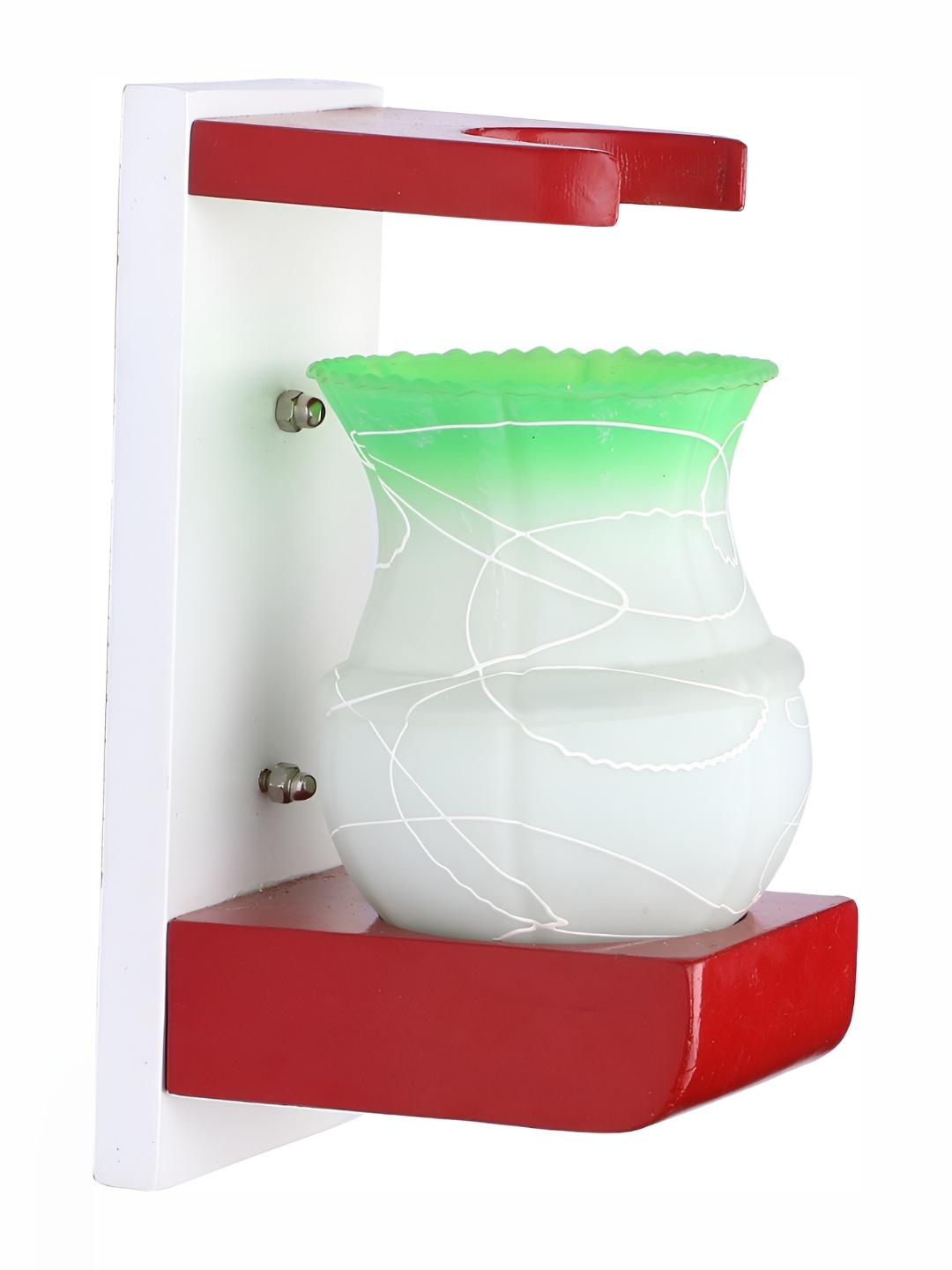 

1ST TIME White & Green Printed Glass Traditional Bell Shaped Wall Lamp