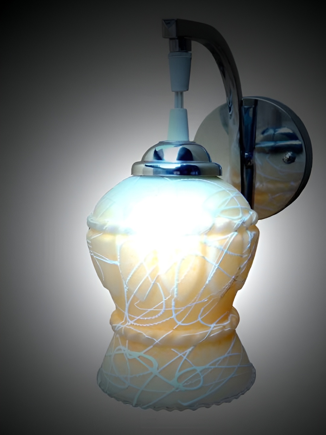 

1ST TIME White & Blue Textured Glass Contemporary Abstract Shaped Wall Lamp