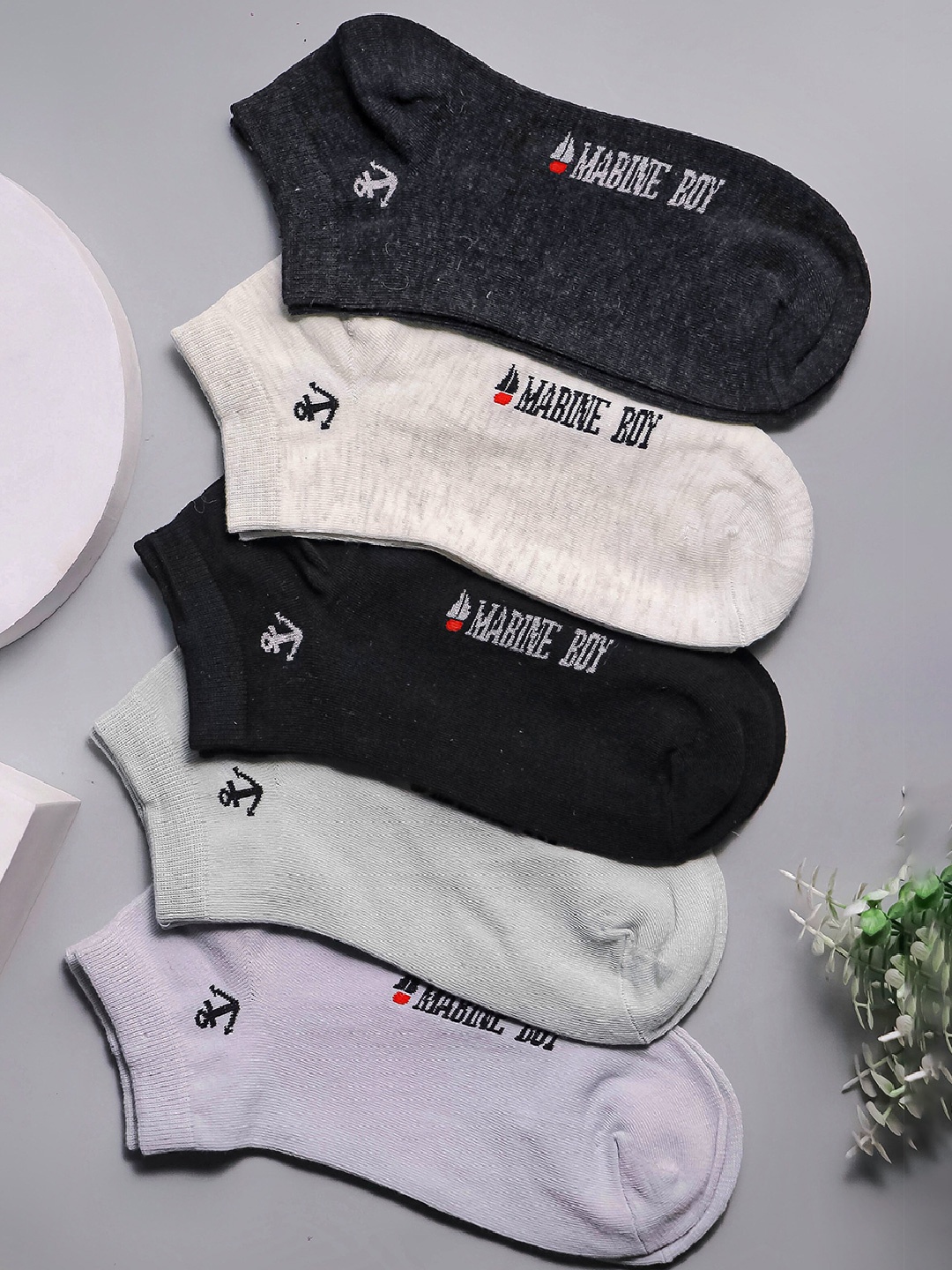 

Brauch Men Pack Of 5 Assorted Patterned Ankle Length Socks