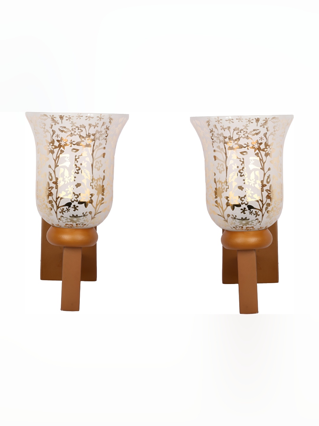 

1ST TIME White 2 Pieces Glass Contemporary Bell Shaped Wall Lamps