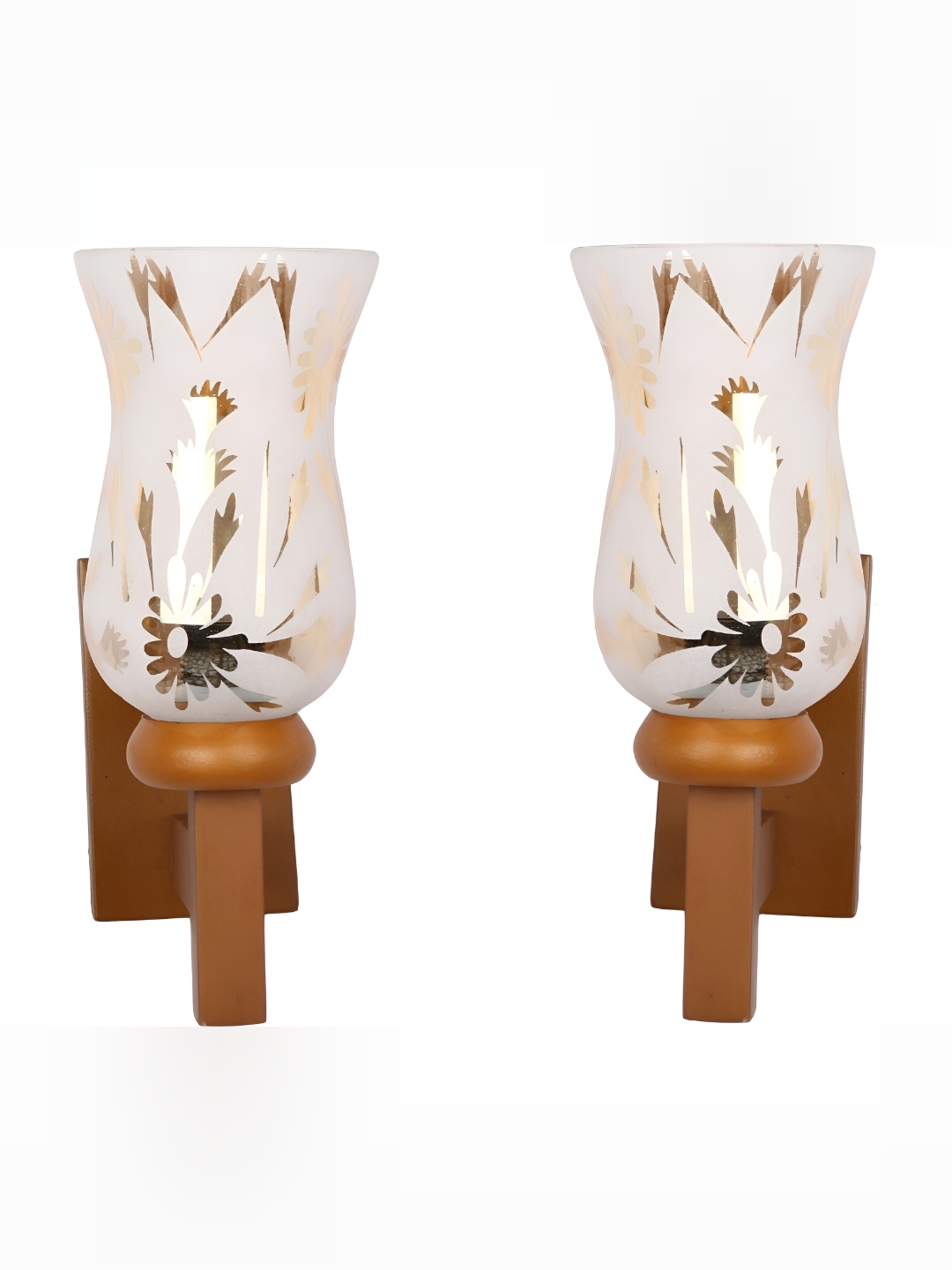 

1ST TIME White and Transparent 2 Pieces Glass Contemporary Bell Shaped Wall Lamps