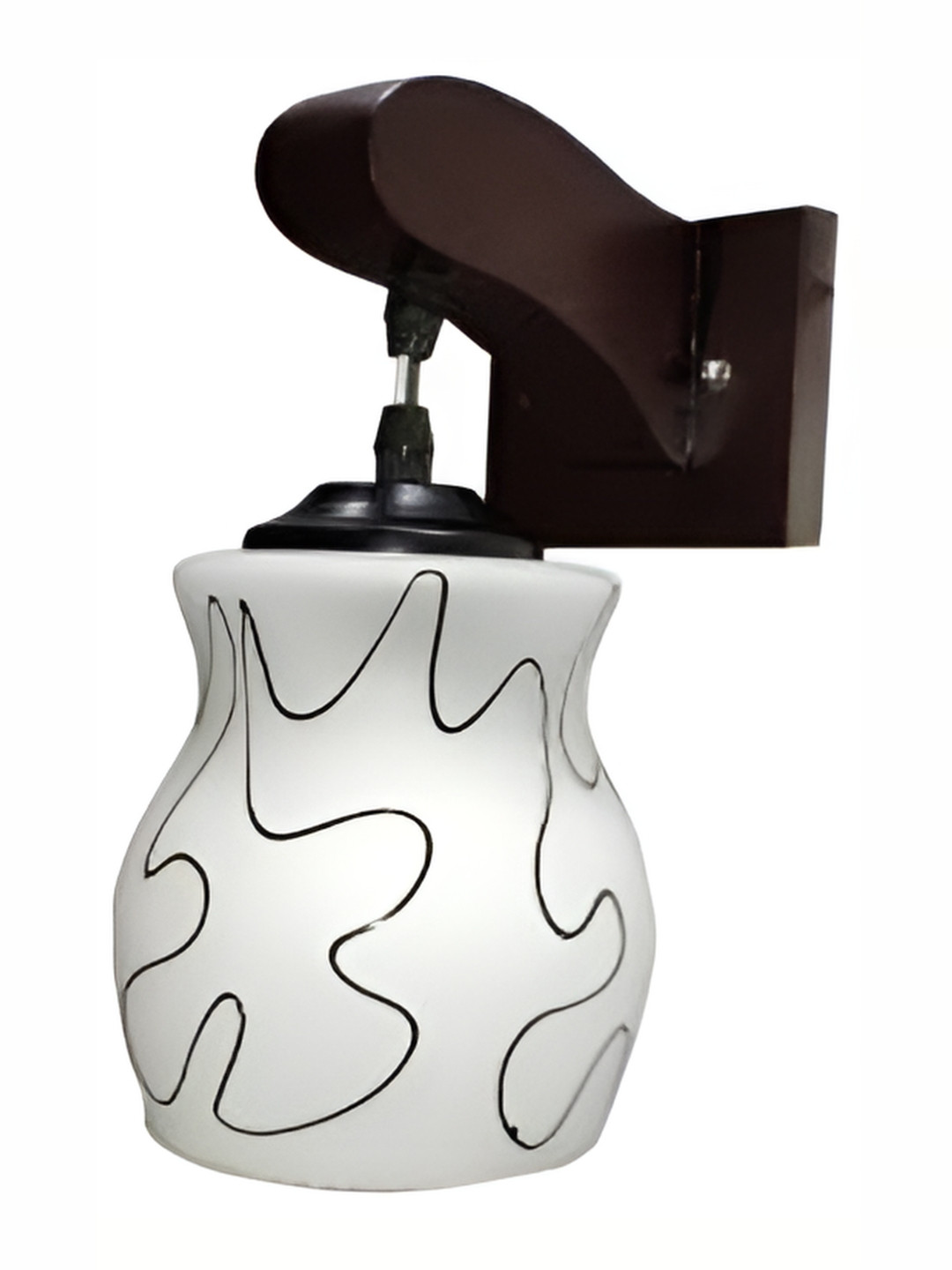 

1ST TIME Black & White Printed Contemporary Abstract Shaped Glass Wall Lamp