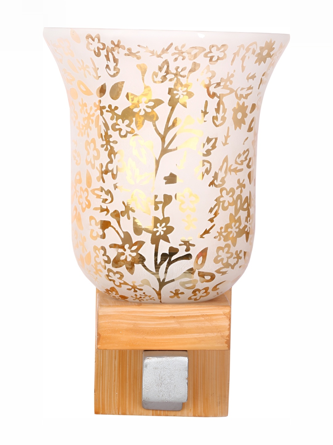 

1ST TIME White & Gold-Toned Glass Contemporary Bell Shaped Wall Lamp