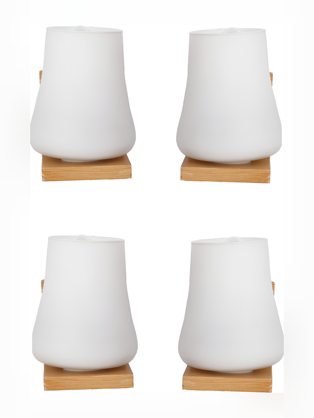 

1ST TIME White 4 Pieces Glass Contemporary Bell Shaped Wall Lamps