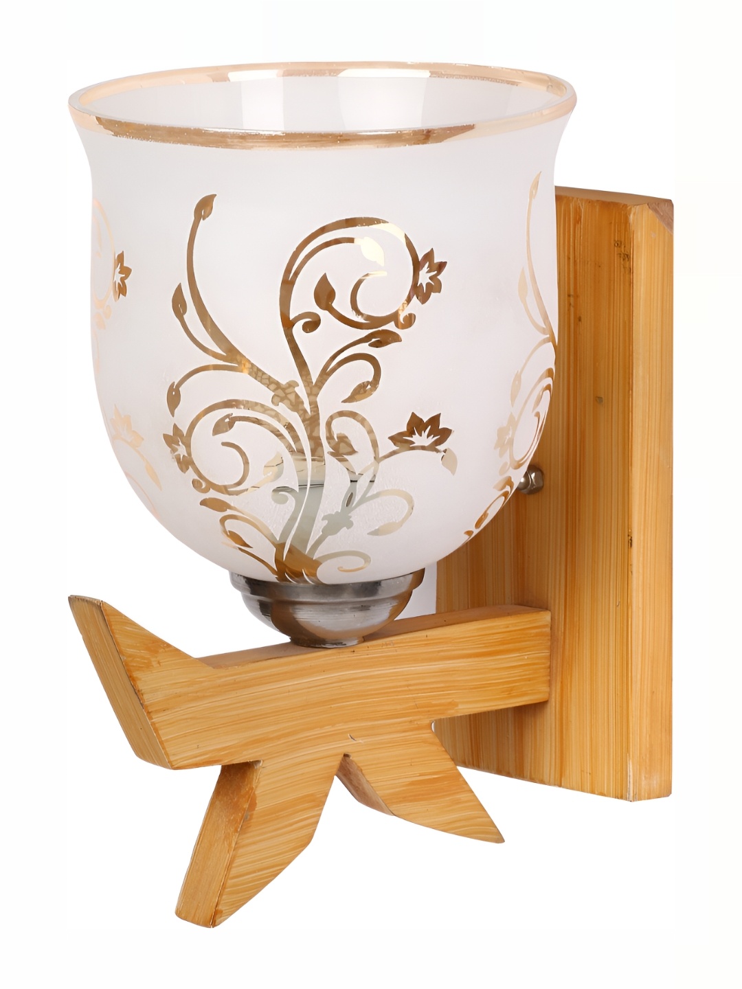 

1ST TIME White & Beige Printed Glass Abstract Shaped Wall Lamp