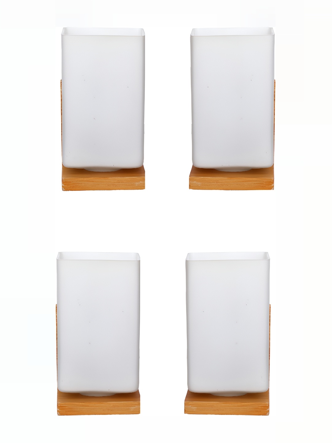 

1ST TIME White 4 Pcs Glass Traditional Rectangle Shaped Wall Lamp