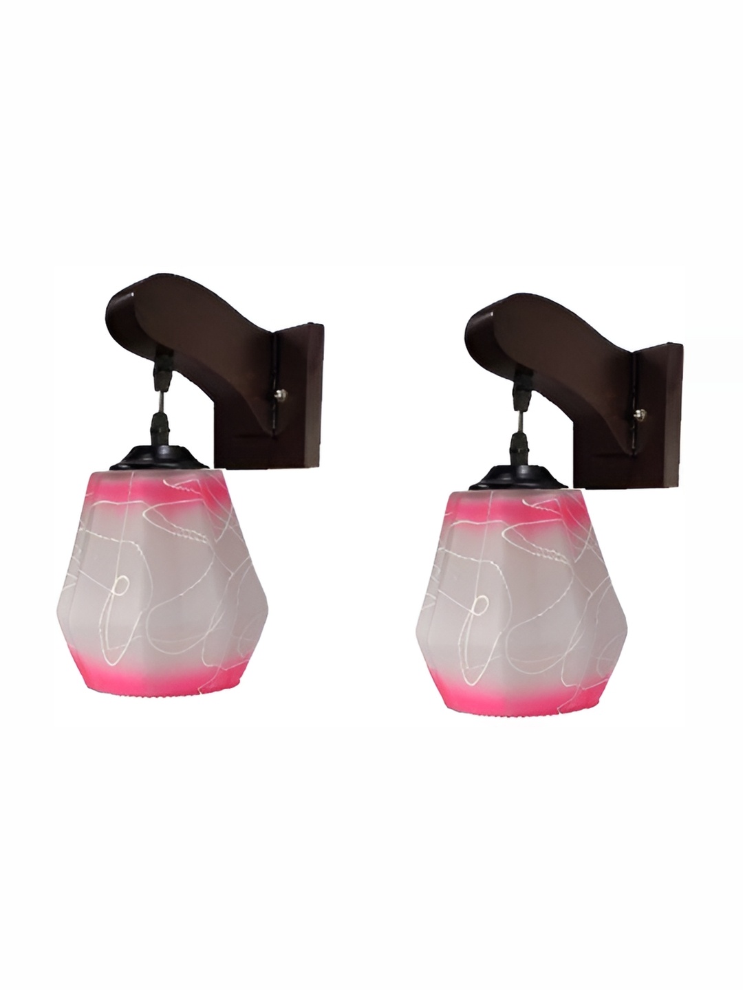 

1ST TIME White & Pink 2 Pieces Glass Rectangle Shaped Contemporary Wall Lamp