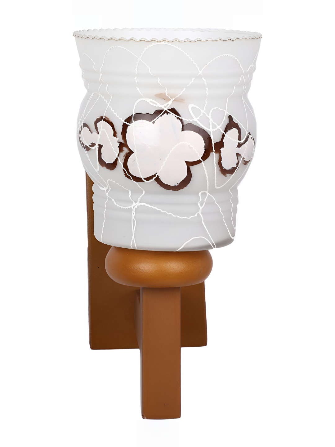 

1ST TIME White & Brown Printed Contemporary Glass Wall Lamp