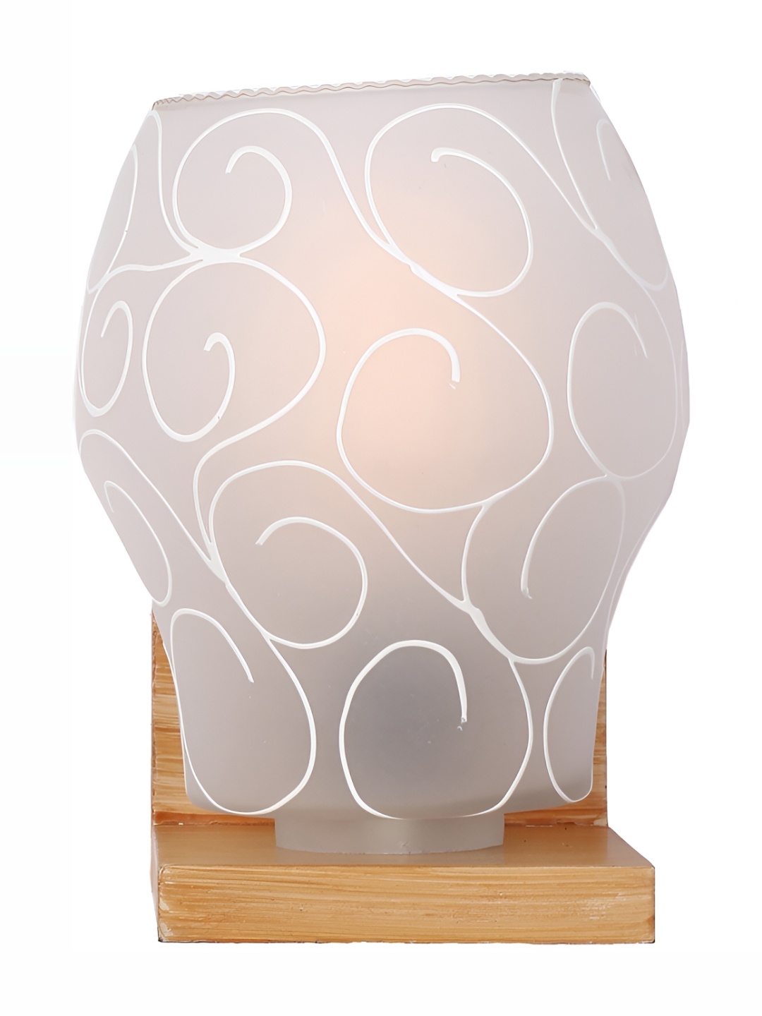 

1ST TIME White Abstract Printed Glass Traditional Cylinder Shaped Wall Lamp