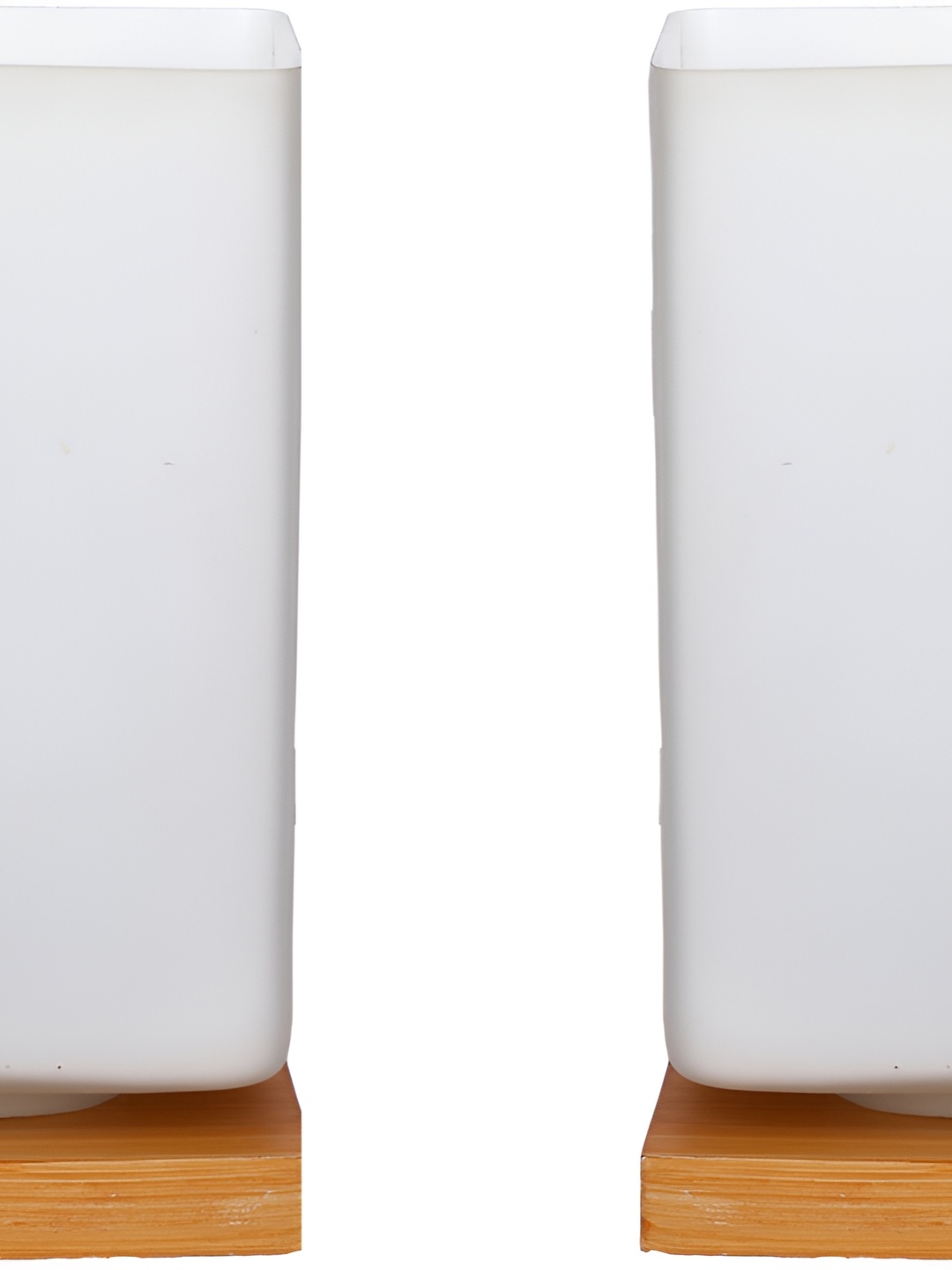 

1ST TIME White & Brown 2 Pieces Rectangle Shaped Glass Wall Lamps