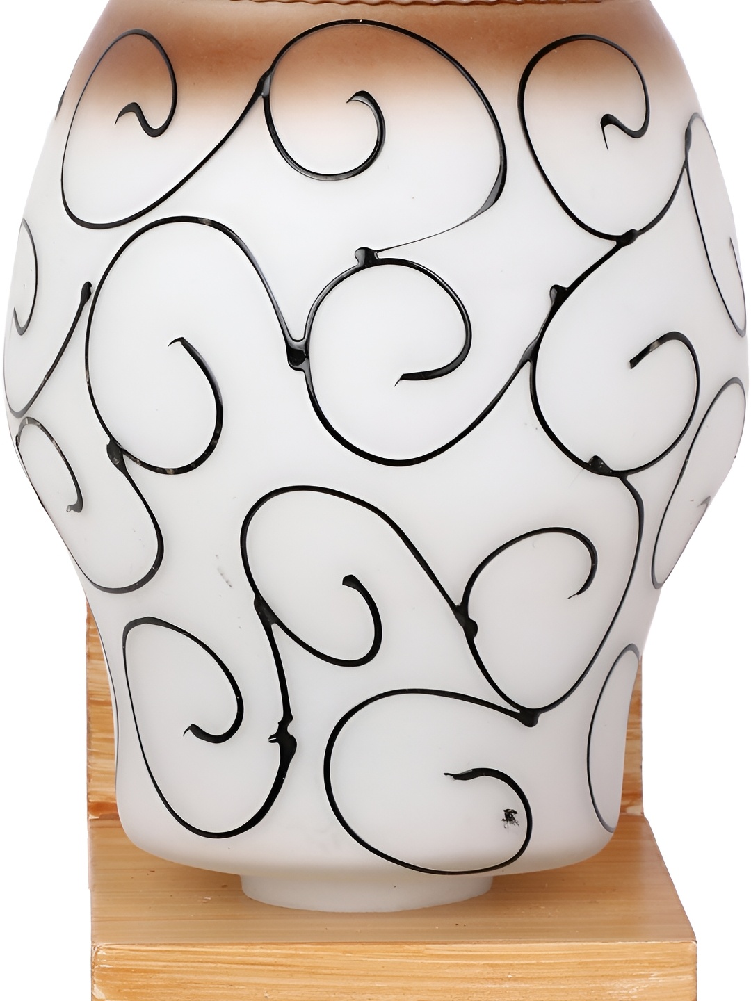 

1ST TIME White & Black Printed Abstract Shaped Glass Wall Lamp