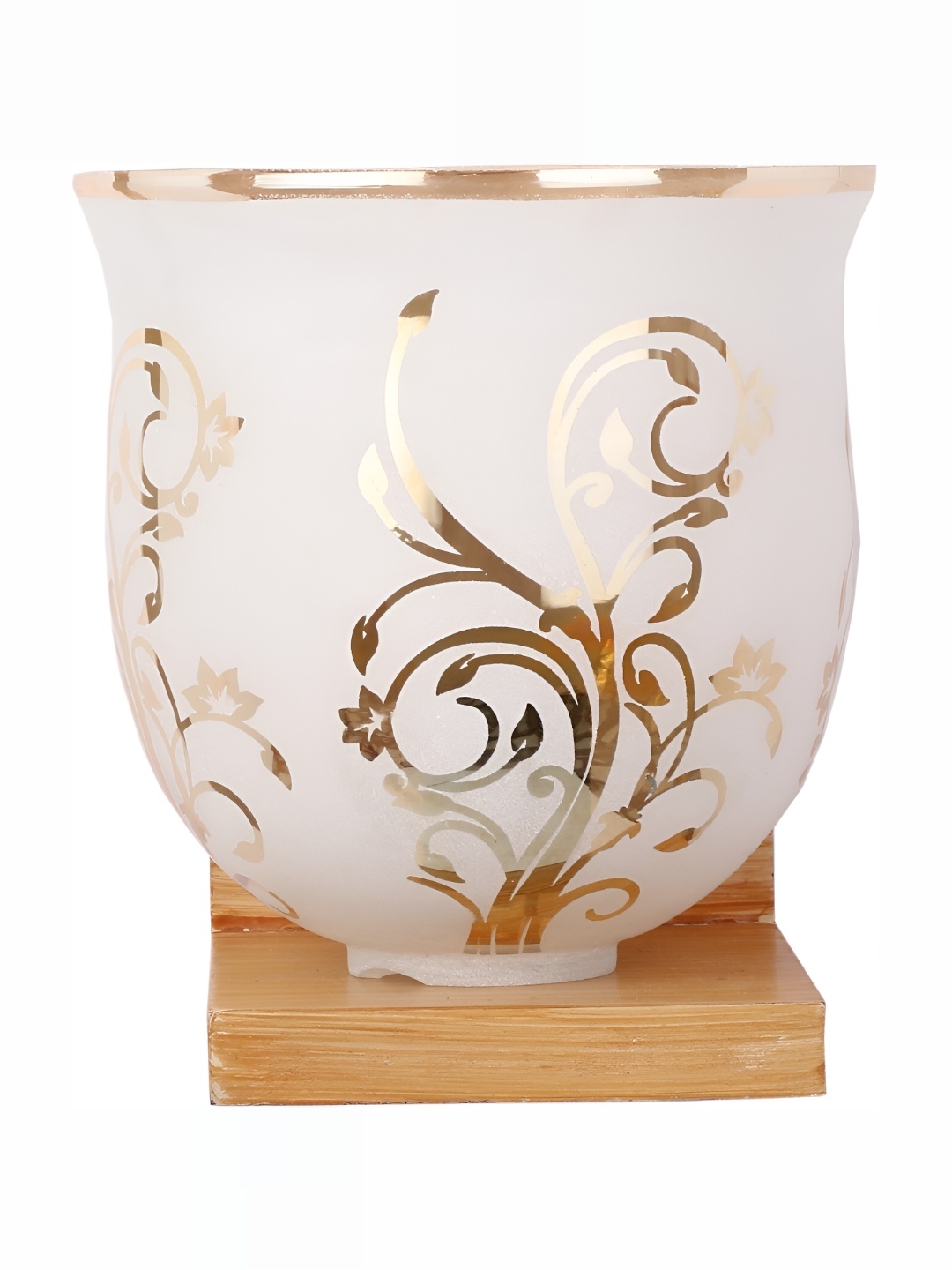 

1ST TIME White & Brown Printed Glass Traditional Wall Lamp