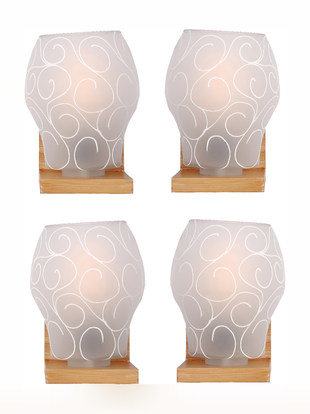 

1ST TIME White 4 Pieces Printed Glass Traditional Wall Lamp