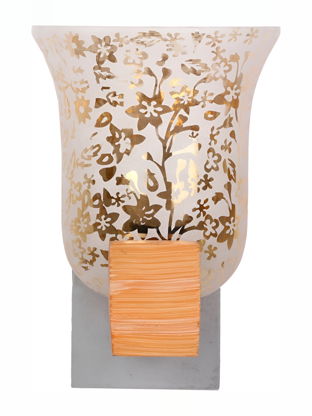 

1ST TIME White & Brown Printed Glass Contemporary Abstract Shaped Wall Lamp