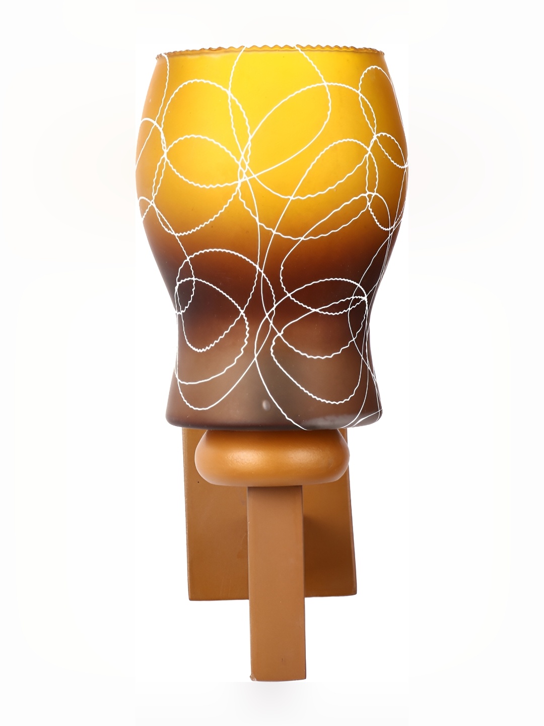 

1ST TIME Yellow & Brown Printed Glass Contemporary Rectangle Shaped Wall Lamp