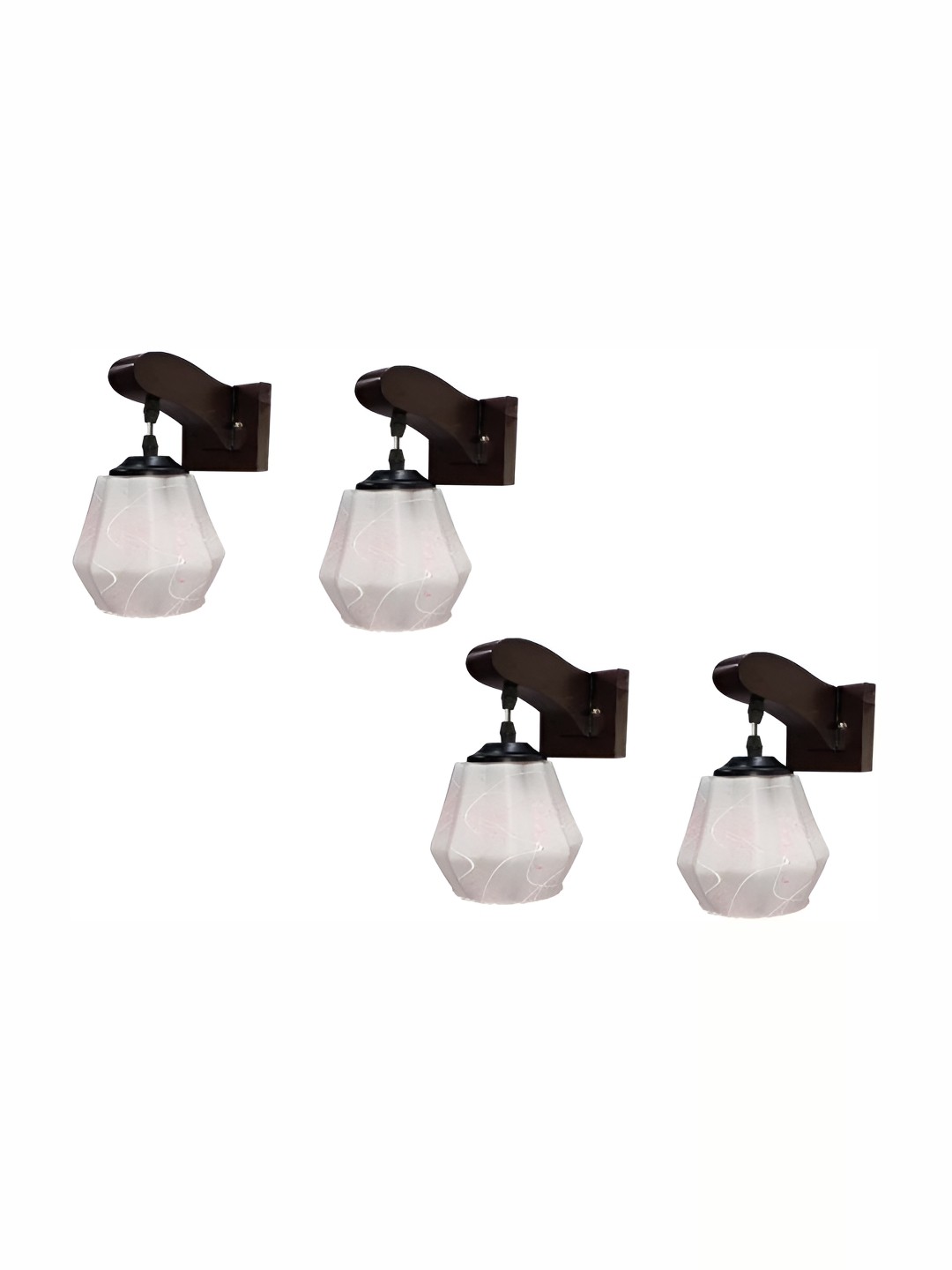 

1ST TIME White 4 Pieces Printed Glass Traditional Abstract Shaped Shaped Wall Lamp