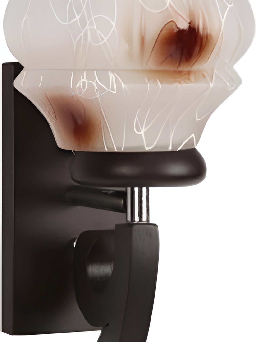 

1ST TIME White & Brown Printed Glass Abstract Shaped Wall Lamp