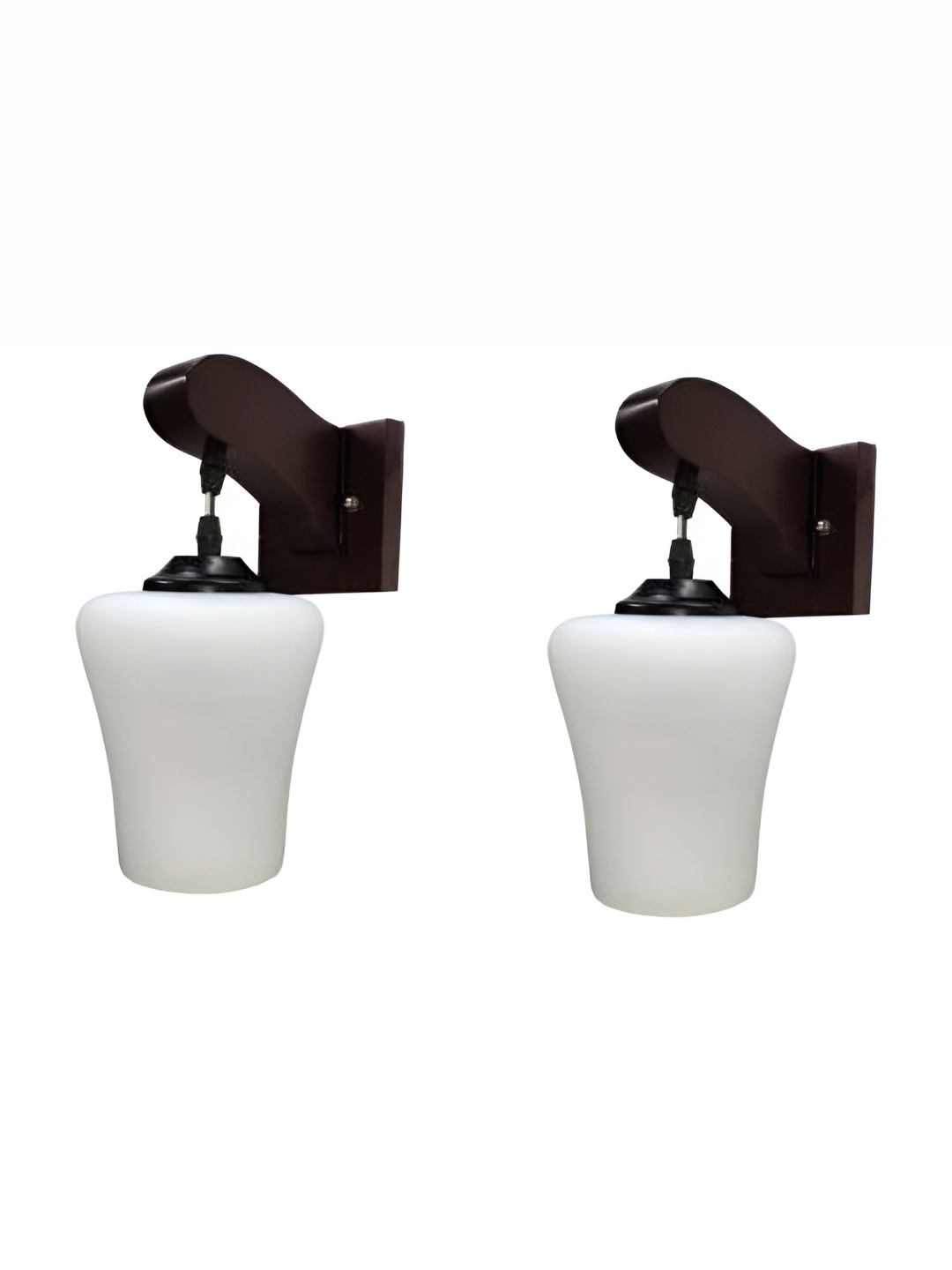 

1ST TIME White & Brown 2 Pieces Glass Contemporary Cylinder Shaped Wall Lamps