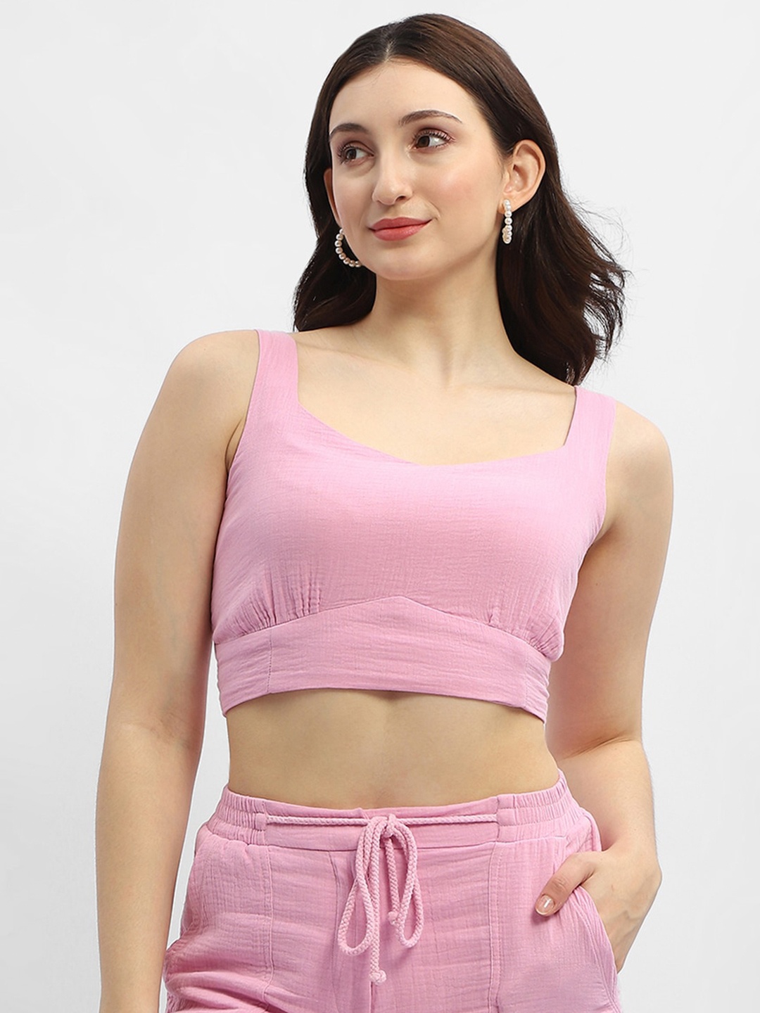 

Madame Cotton Bralette Crop Top, Pink