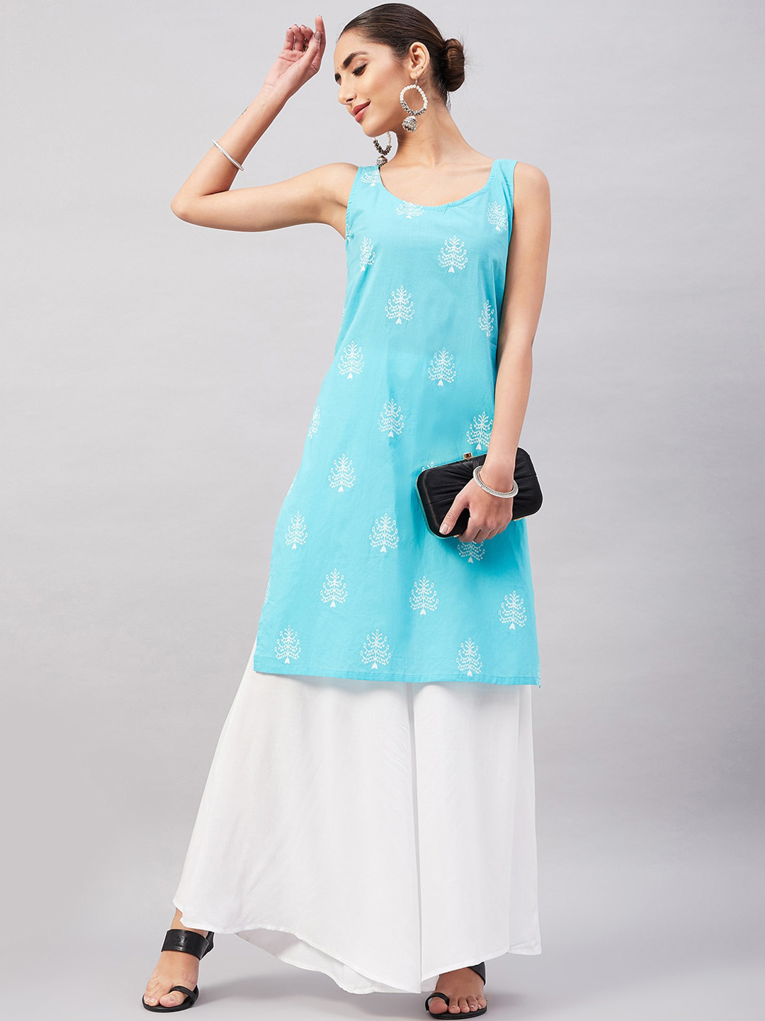

InWeave Ethnic Motifs Printed Kurta, Blue