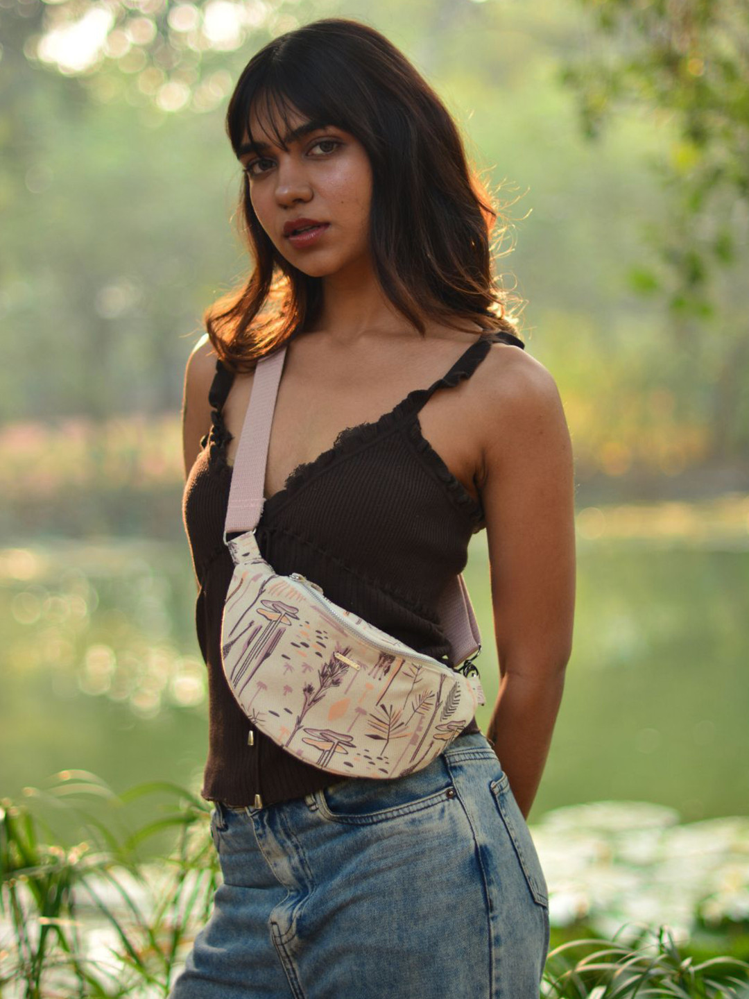 

EcoRight Printed Organic Cotton Waist Pouch, Off white