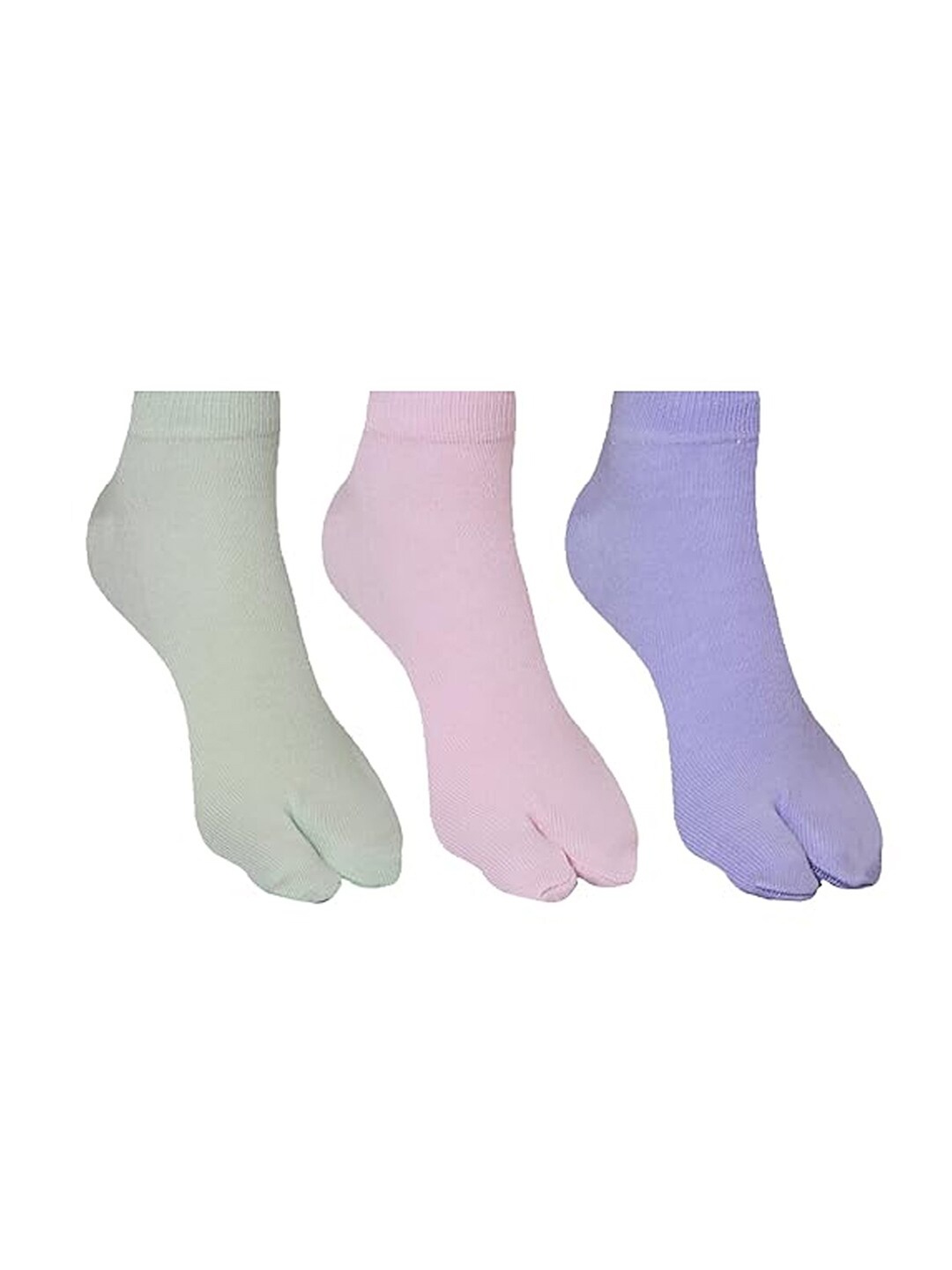 

Supersox Women Pack of 3 Breathable Plain Cotton Ankle Length Thumb Socks, Pink