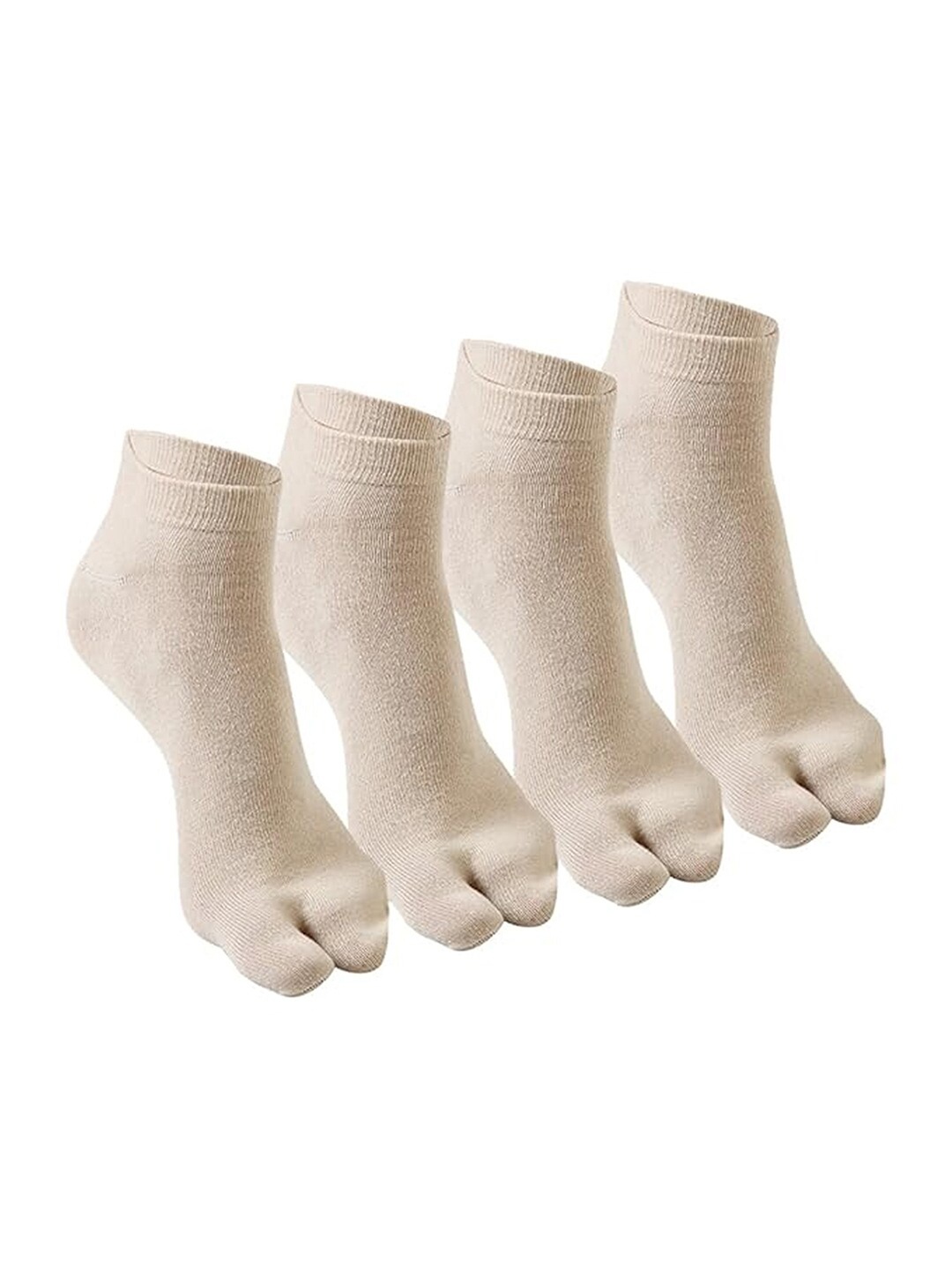 

Supersox Women Pack Of 4 Breathable Ankle Length Cotton Socks, Beige