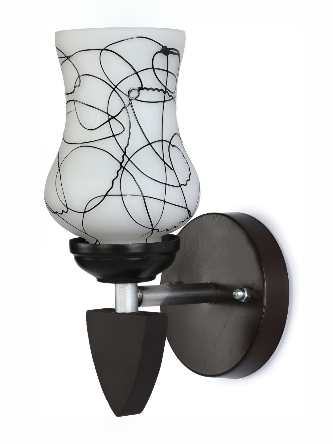 

1ST TIME Black & White Printed Glass Bell Shaped Wall Lamp