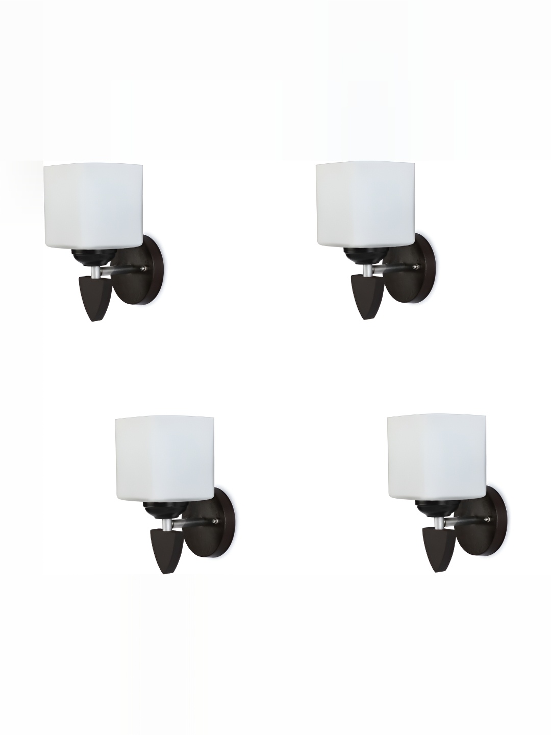 

1ST TIME White & Black 4 Pcs Glass Contemporary Rectangle Shaped Wall Lamp