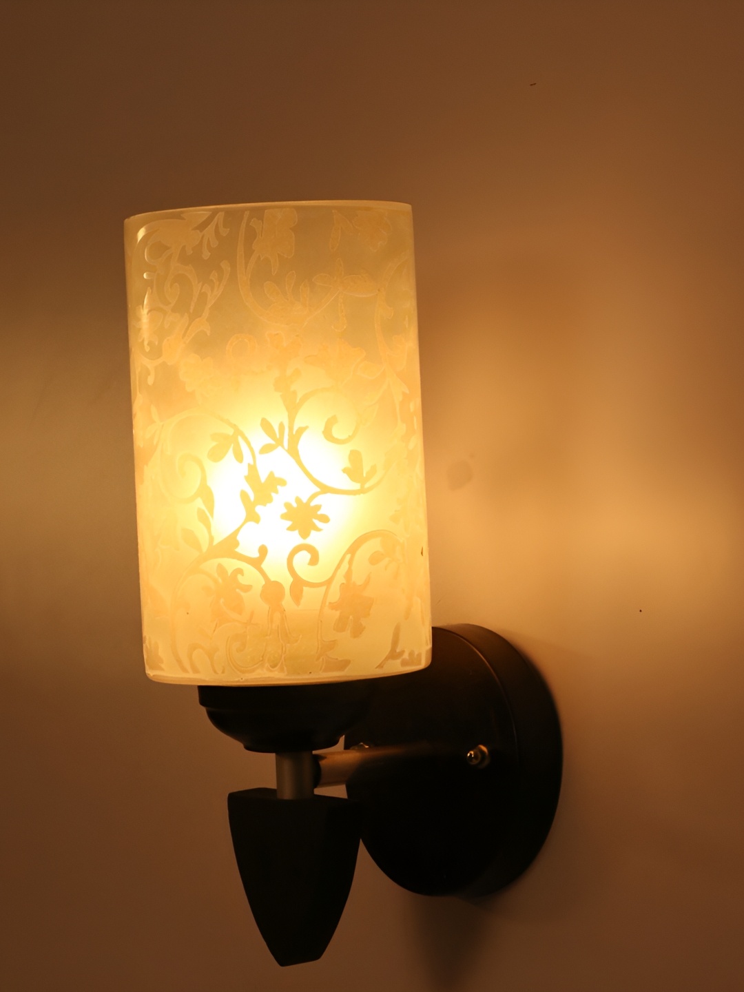 

1ST TIME White Printed Glass Contemporary Cylinderical Shaped Wall Lamp