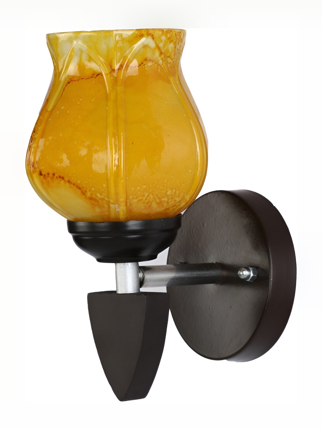 

1ST TIME Yellow Textured Glass Bell Traditional Wall Lamp