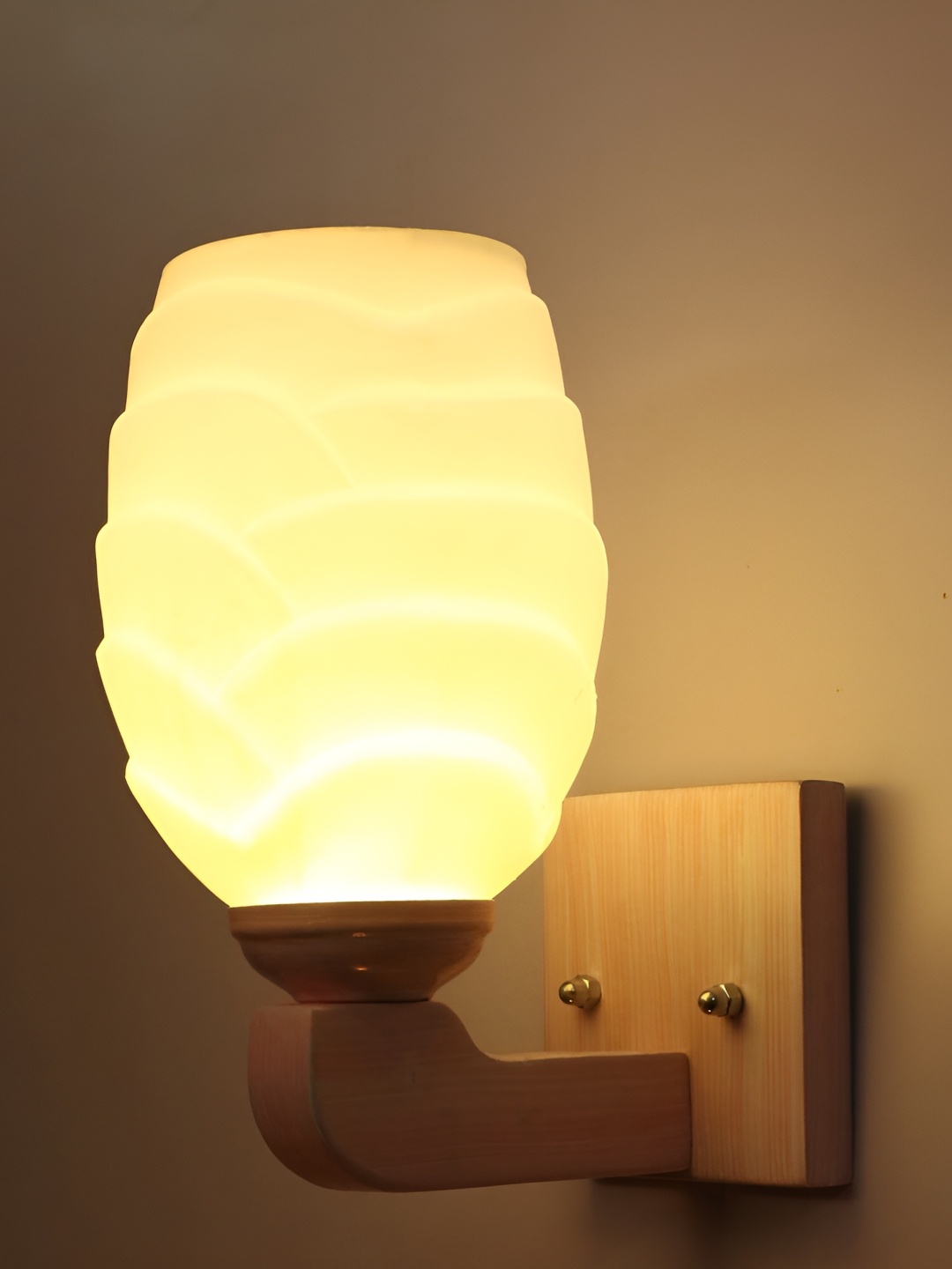

1ST TIME White & Pink Textured Glass Contemporary Wall Lamp