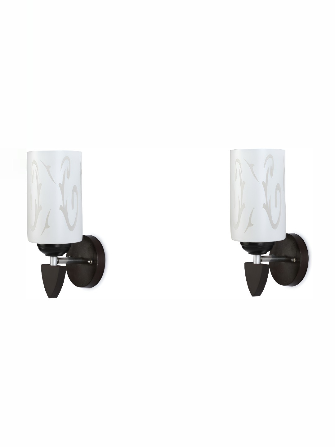 

1ST TIME White & Black 2 Pieces Printed Glass Contemporary Wall Lamps