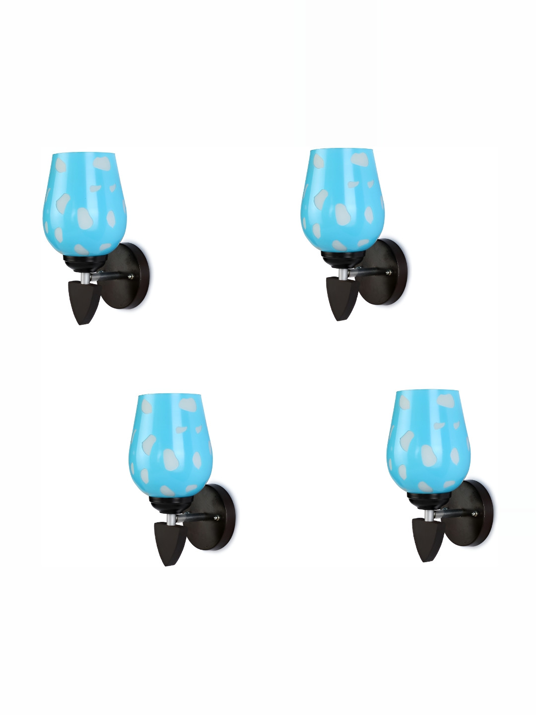 

1ST TIME Blue & White 4 Pieces Printed Glass Traditional Wall Lamp