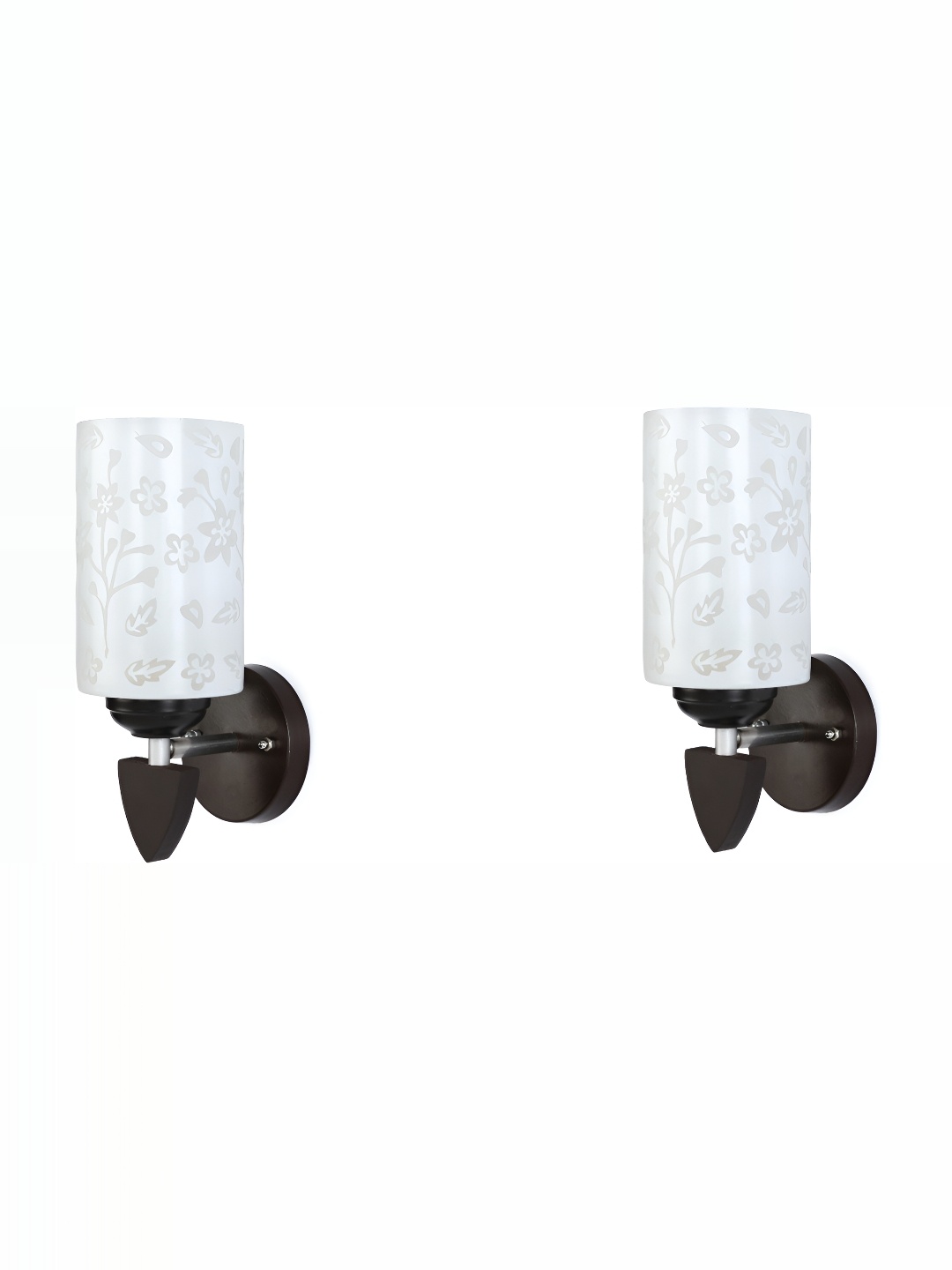 

1ST TIME White & Black 2 Pieces Printed Glass Contemporary Wall Lamps
