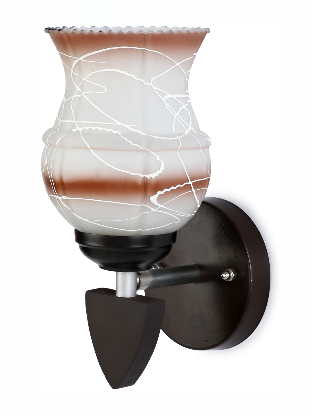 

1ST TIME White & Brown Printed Glass Contemporary Wall Lamp