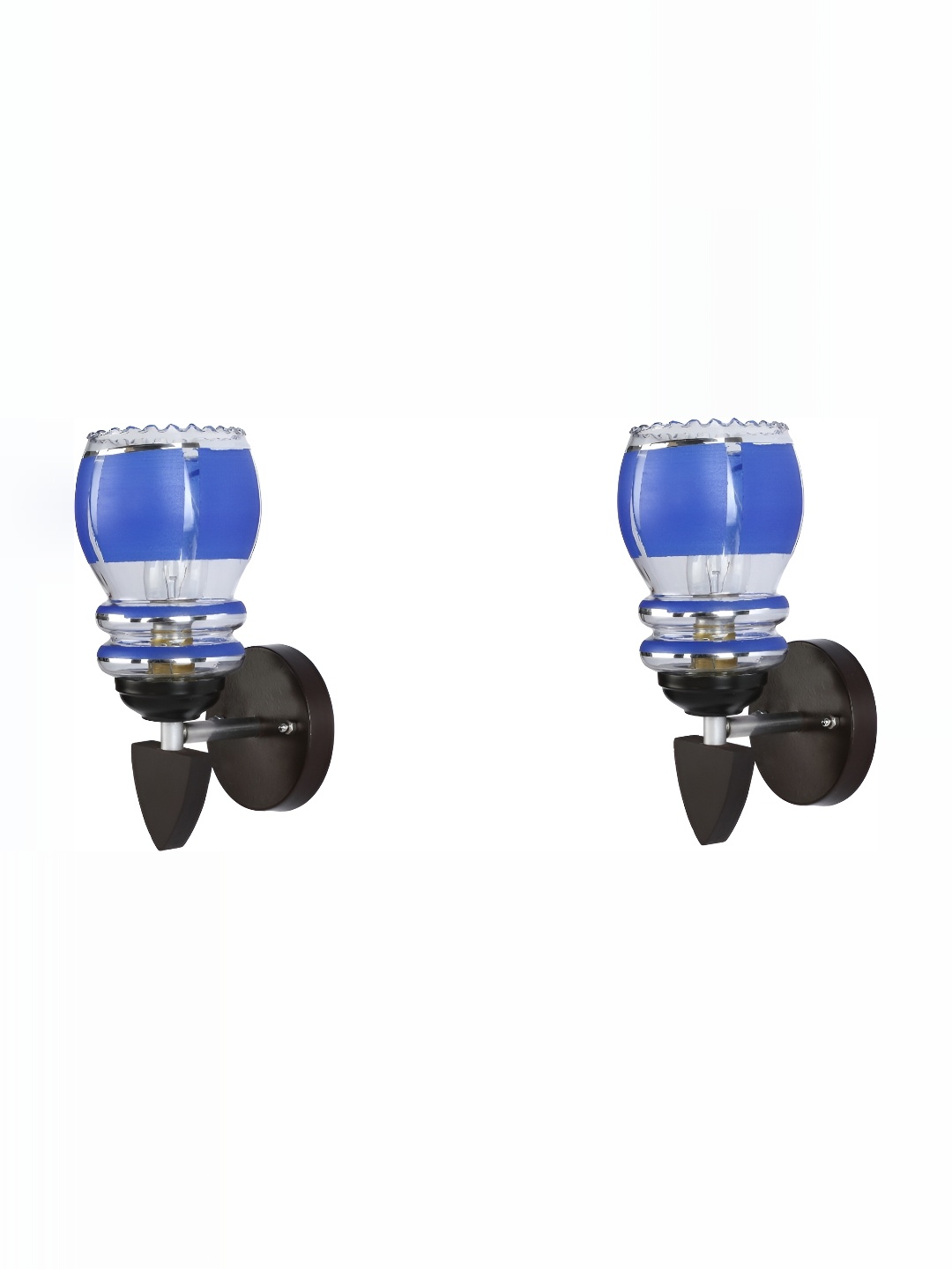 

1ST TIME Blue & Transparent 2 Pieces Glass Traditional Wall Lamp