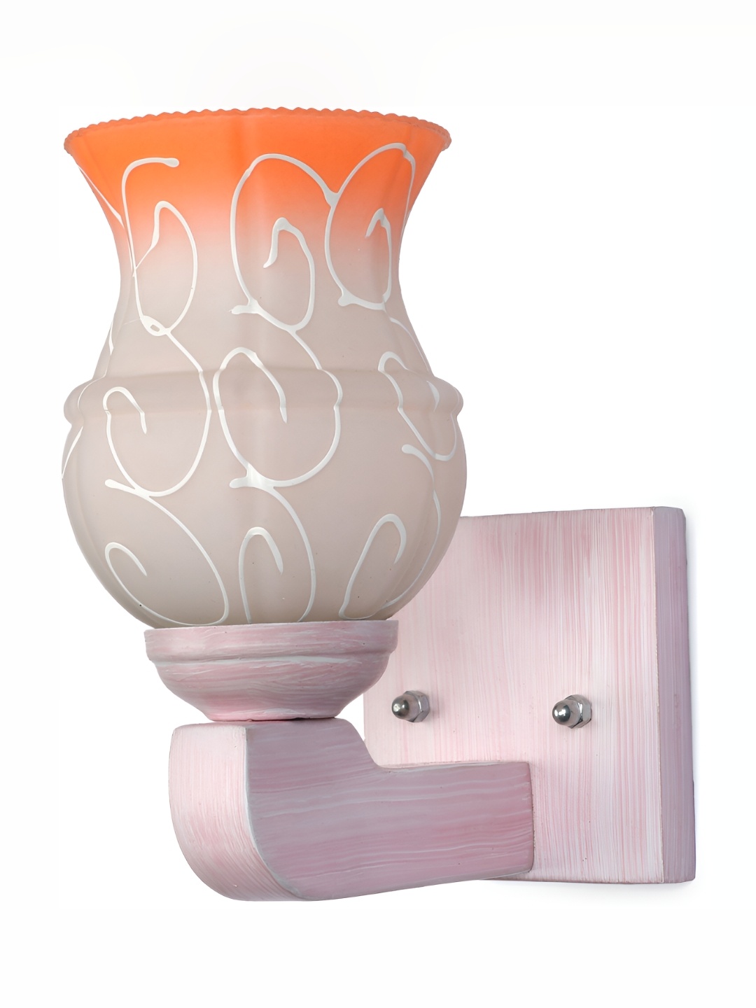 

1ST TIME White & Orange Colourblocked Glass Traditional Wall Lamp