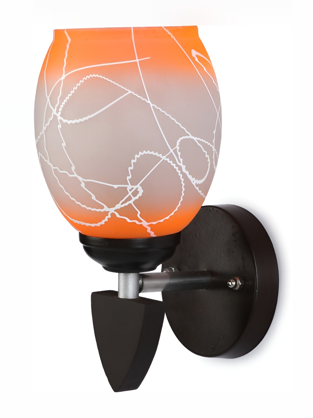 

1ST TIME Orange & Grey Printed Glass Contemporary Bell Shaped Wall Lamp