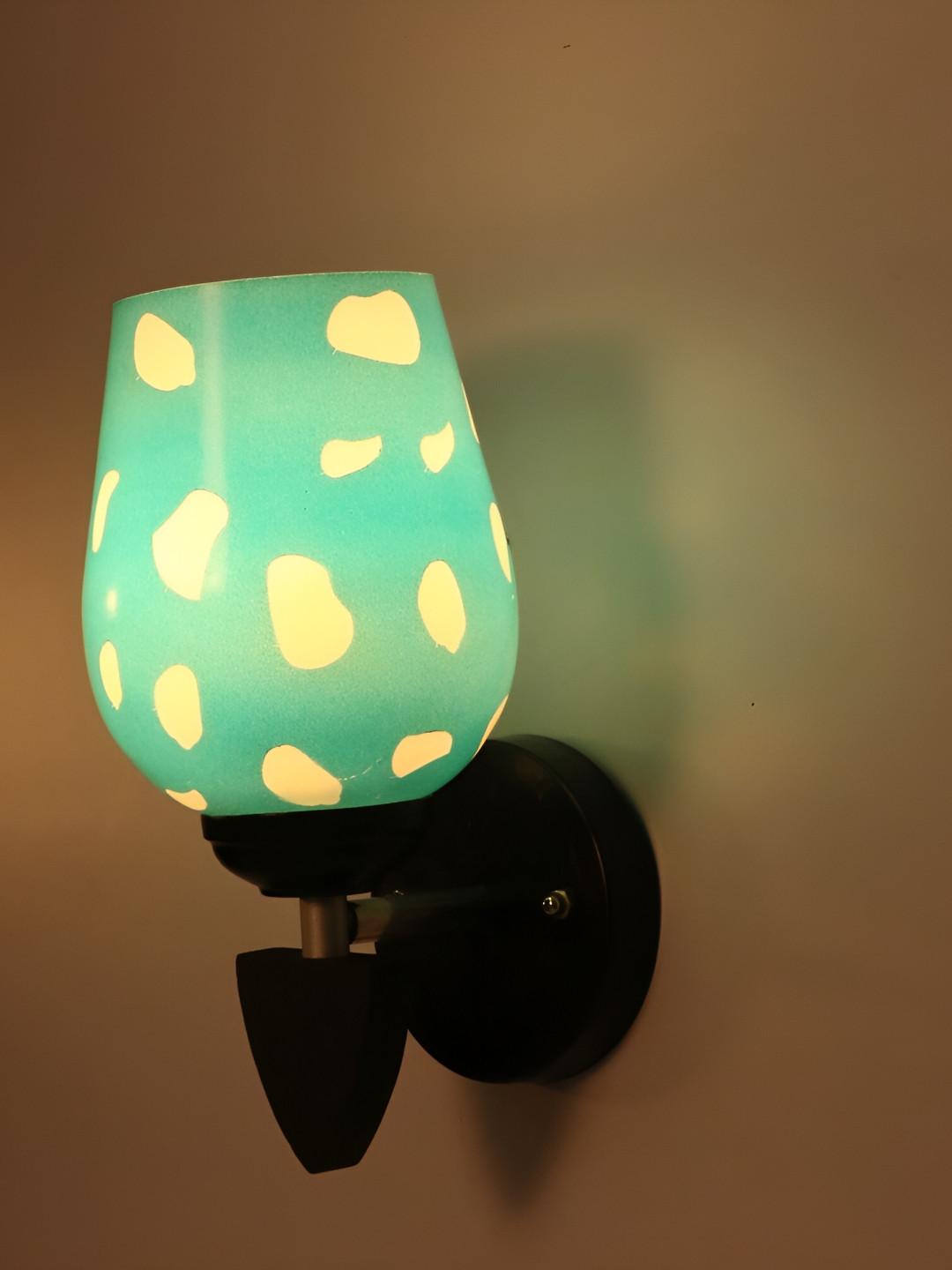 

1ST TIME Blue & White Printed Glass Abstract Shaped Contemporary Wall Lamp