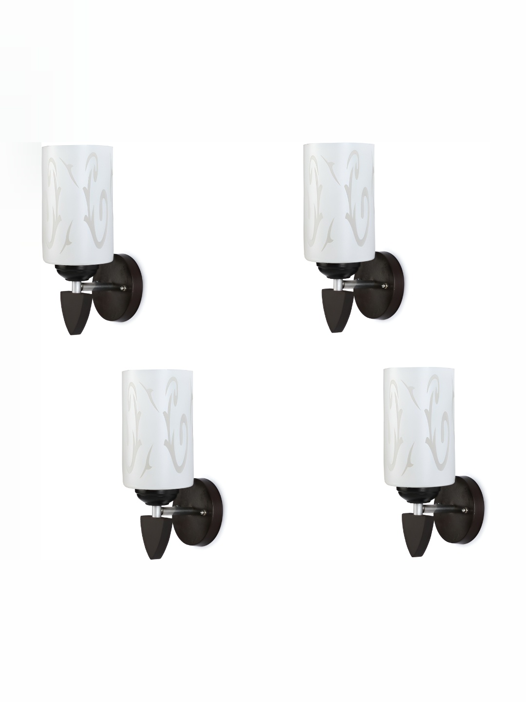 

1ST TIME White & Black 4 Pcs Printed Glass Contemporary Rectangle Shaped Wall Lamp