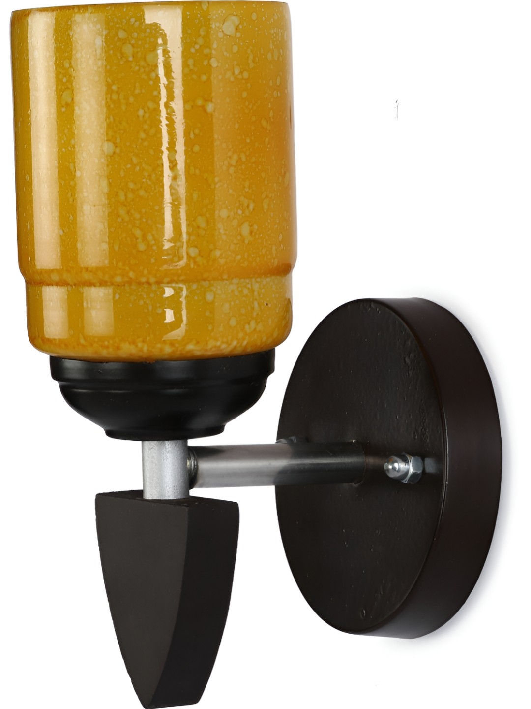 

1ST TIME Yellow & Black Printed Glass Contemporary Cylinder Shaped Wall Lamp
