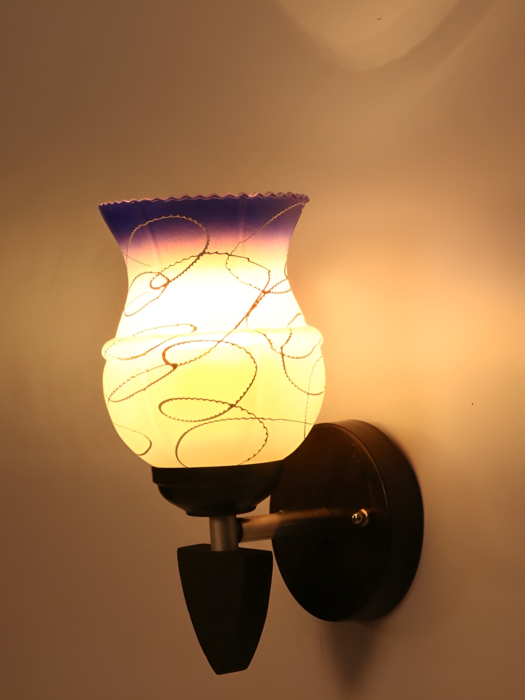 

1ST TIME White & Blue Colourblocked Glass Wall Lamp