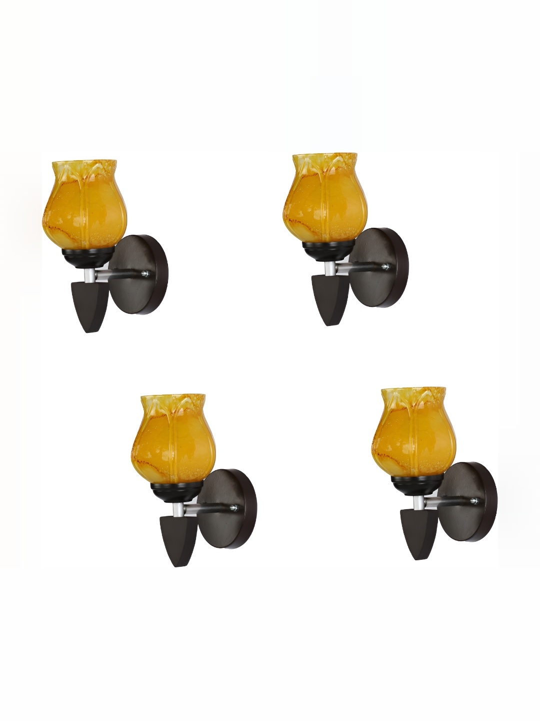 

1ST TIME Yellow & Black 4 Pieces Printed Glass Traditional Wall Lamp