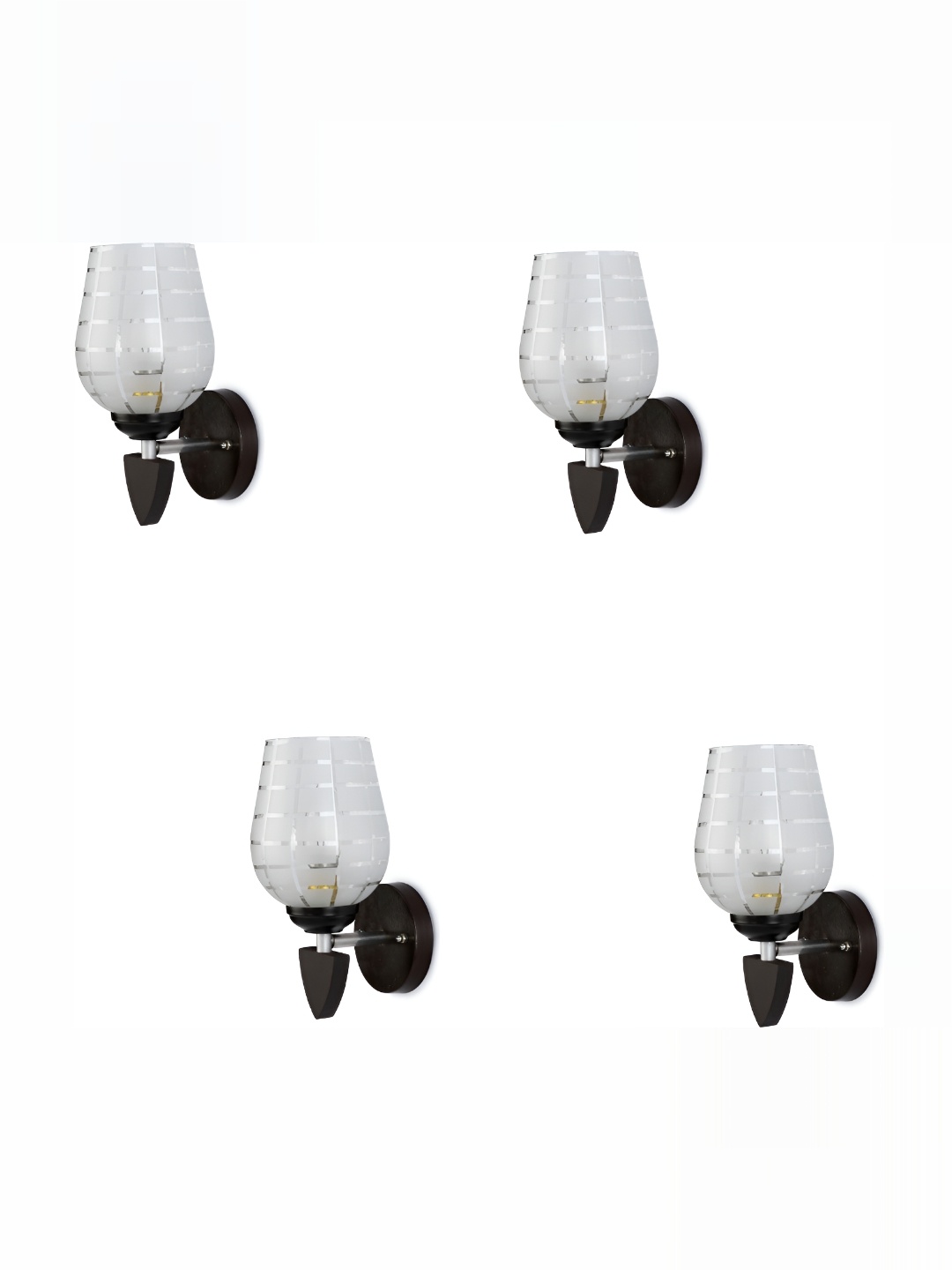 

1ST TIME White 4 Pieces Printed Glass Traditional Wall Lamp
